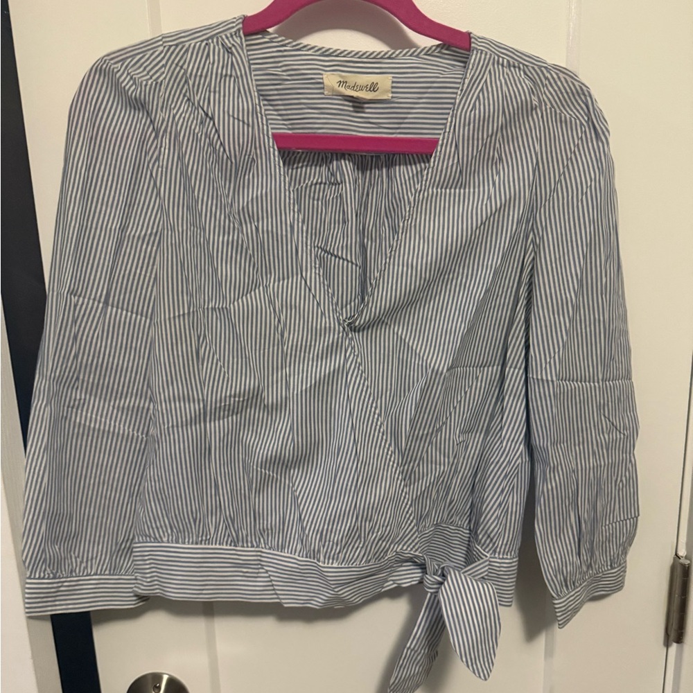 Madewell Striped Wrap Blouse